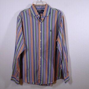 Polo Ralph Lauren Custom Fit Shirt Men's XL Stripe Button-Down Long Sleeve